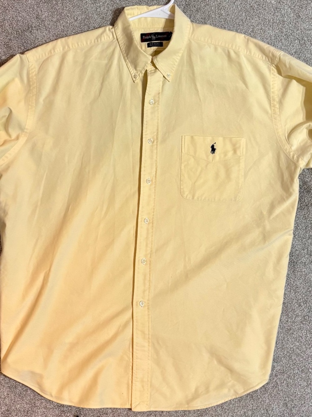 Ralph Lauren Pale Yellow Button-Down Oxford Shirt with Pocket Polo